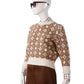 Cream/camel-colored patterned sweater