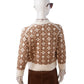 Cream/camel-colored patterned sweater