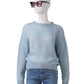 Blue, airy knitted sweater made of cashmere and silk