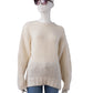 Cream-colored, chunky knit cashmere sweater