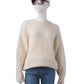 Cream-colored, chunky knit cashmere sweater