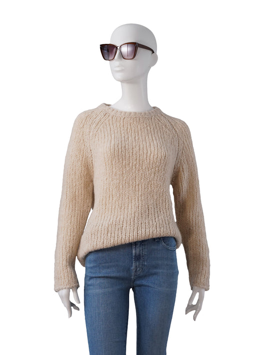 Sandfarbener Grobstrick-Pullover aus Kaschmir und Seide von 8cashmere