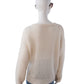 Cremefarbener, grob gestrickter Pullover aus Cashmere und Seide