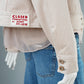 Rosafarbene verkürzte Jeansjacke