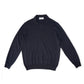 Dunkelblaues Longsleeve-Strickpolo