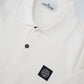 Cremefarbenes Strick-Poloshirt