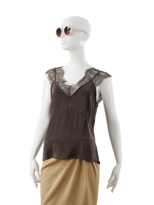 Dunkelbraunes Spitzen-Top von Copenhagen Muse