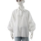 Weiße Oversize-Bluse mit Ballonärmel