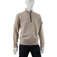 Sandfarbenes Sweatshirt mit Zipper