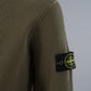 Khakifarbener Waffelfleece-Pullover