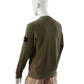 Khakifarbener Waffelfleece-Pullover