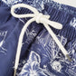Dunkelblaue/Weiß, gemusterte Swim-Shorts