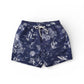 Dunkelblaue/Weiß, gemusterte Swim-Shorts