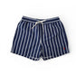 Dunkelblaue/Weiß, gestreifte Swim-Shorts