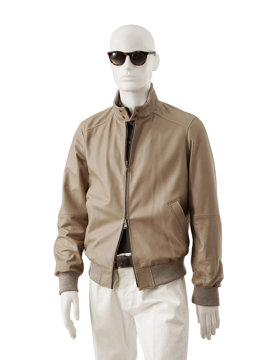 Sandfarbener Lederblouson von Werner Christ