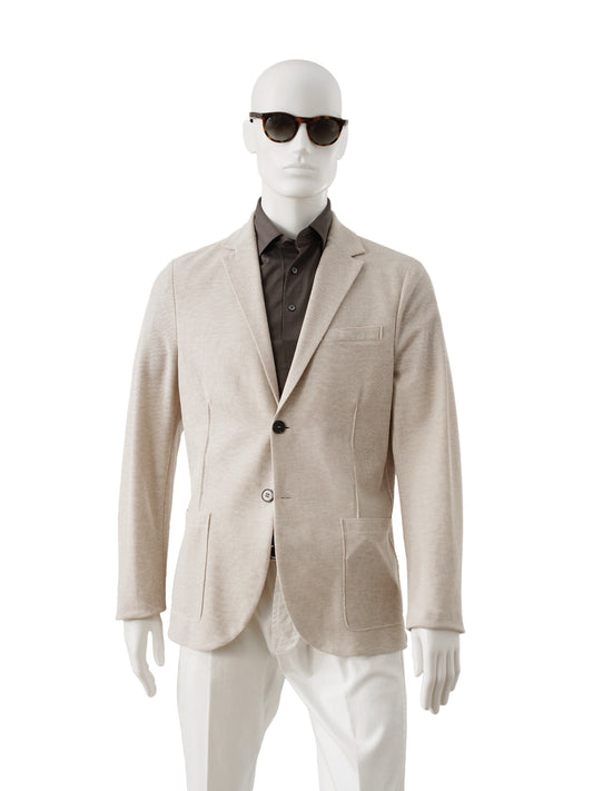Sandfarbenes Sakko aus Loro Piana Jersey von Harris Wharf London