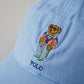 Blaues Leinen-Basecap "Polo Bear"