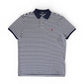 Dunkelblau/Weiß gestreiftes Poloshirt „Custom Slimfit“