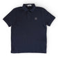 Dunkelblaues Overdyed-Poloshirt