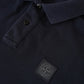 Dunkelblaues Overdyed-Poloshirt