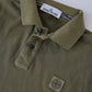 Olivfarbenes Overdyed-Poloshirt