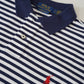Dunkelblau/Weiß gestreiftes Poloshirt „Custom Slimfit“