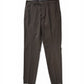 Dunkelbraune leichte Hose aus Cotton und Leinen