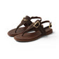 Dunkelbraune Velours-Sandalette mit Trense