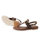 Dunkelbraune Velours-Sandalette mit Trense