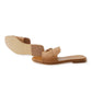 Cognacfarbene Pantolette mit Schmuck-Details