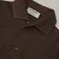 Dunkelbraunes Poloshirt aus Seide