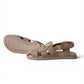 Sandfarbene Velour-Sandalette