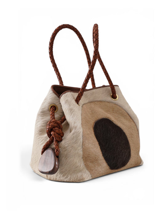 Sandfarbene/Braune Tasche von Tissa Fontaneda – Ansicht 7