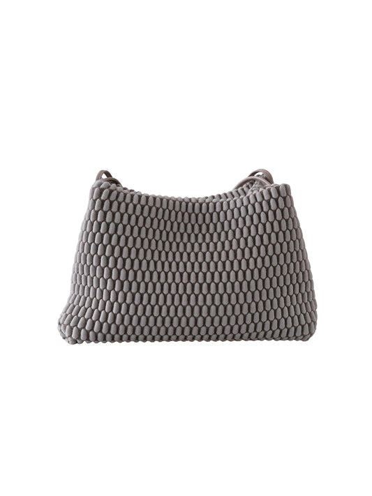Graue Bubble-Tasche „Tango“ aus exklusivem 3D-Wollgewebe von Tissa Fontaneda – Ansicht 4
