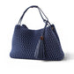 Jeansfarbene Bubble-Bag aus Wolle