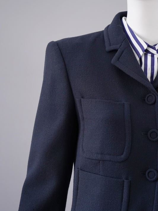 Dunkelblauer Kurz-Blazer mit vier Taschen von ODEEH – Ansicht 7