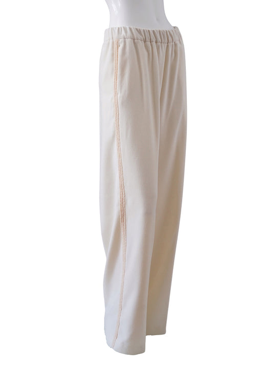 Cremefarbene Loungewear-Hose mit Kontrastnaht von Herno