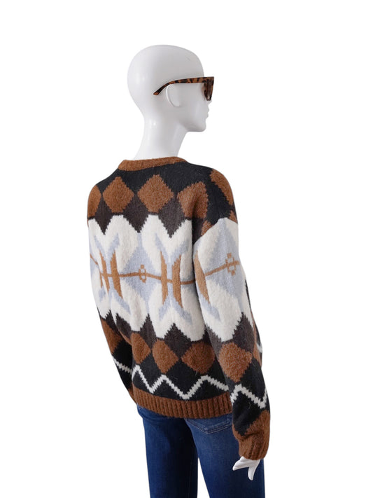 Fair-Isle-Jacquard-Pullover mit Rautenmuster von Semicouture – Ansicht 5