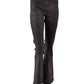 Dunkelbraune, beschichtete Bootcut-Jeans