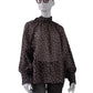 Dunkelbraune gepunktete Bluse