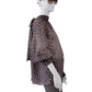 Dunkelbraune gepunktete Bluse