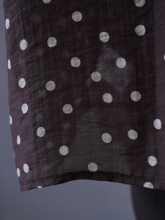 Braune transparente Punkte-Bluse mit Schleife und Ballonärmeln von SoSue – Ansicht 4