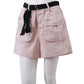 Rosafarbene Sweat-Shorts mit schwarzem Gürtel