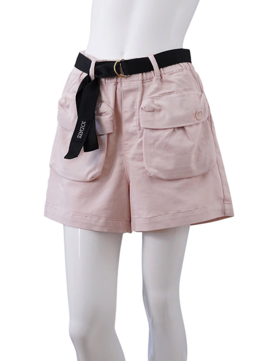 Rosafarbene Cargo-Shorts mit D-Ring-Gürtel von 10days