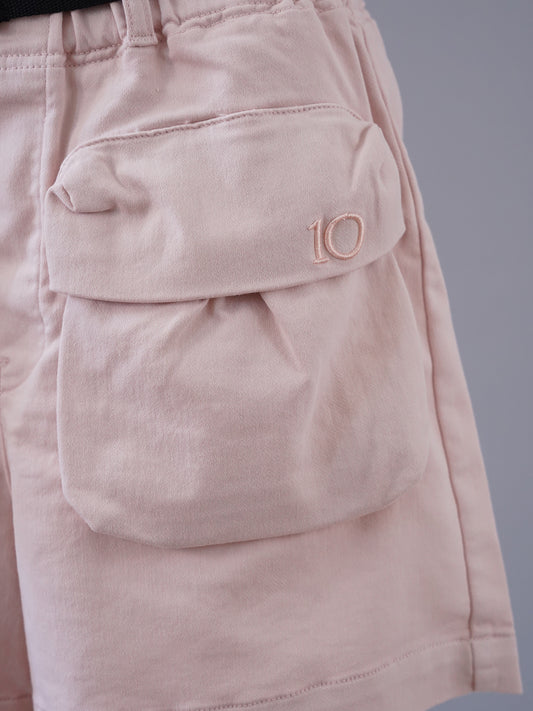 Rosafarbene Cargo-Shorts mit D-Ring-Gürtel von 10days – Ansicht 2