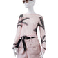Rosafarbenes transpartentes Shirt mit schwarzen Details