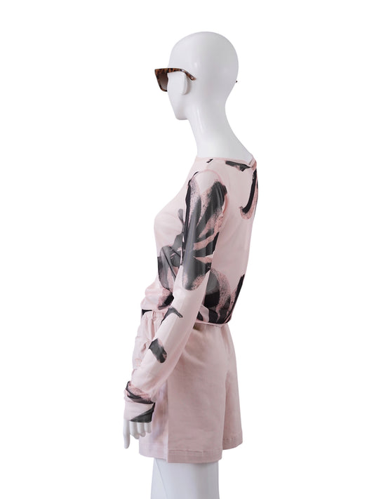 Transparentes Mesh-Shirt mit Pinselstrich-Print von 10days – Ansicht 2