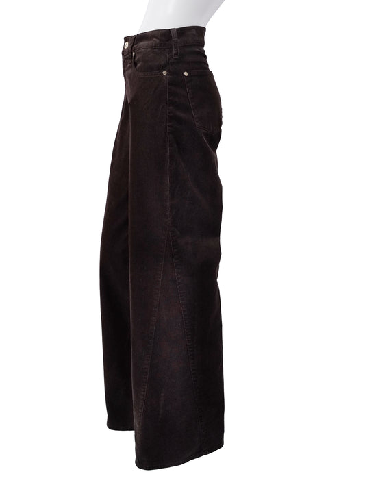 Dunkelbraune, weite Cordhose von 7 For All Mankind – Ansicht 2