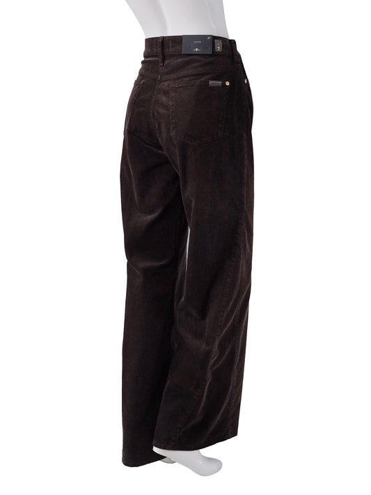Dunkelbraune, weite Cordhose von 7 For All Mankind – Ansicht 3