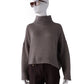 Taupefarbener, cropped Turtleneck aus Cashmere und Seide von FFC
